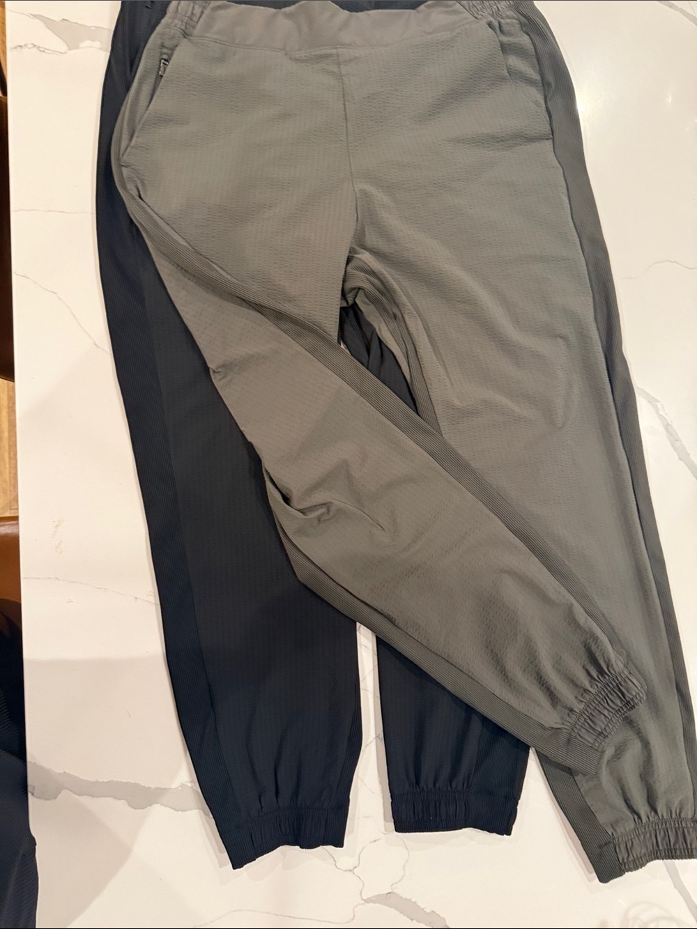 Athleta Olive Green and Black Jogger Track Pants